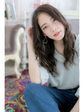 ミック ヘアアンドメイク アップ 駒込店(miq Hair&Make up) 外国人風ゆるカールの抜け感こなれセミディ