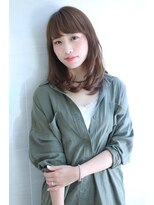 オーロ 緑地公園店(ORO)&nbsp;ネイビーカラーの大人かわいいブランジュ小顔くびれセミディ