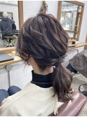 【ヘアセット】ミディアムヘアポニーテールアレンジ♪