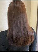 ストレートロング/ニュアンスカラー/くすみベージュ/髪質改善/冬