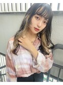 顔まわりレイヤーロングスタイル/ゆるめリバース韓国風巻き髪