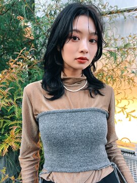 エイミー(Aimee) Aimee町田　ニュアンスヘア×ブルーブラック