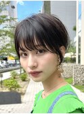黒髪ボブ/前下がりショート
