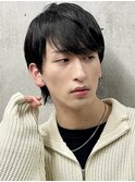 フェザーパーマ/グレーブルーカラー/刈り上げショートパンク
