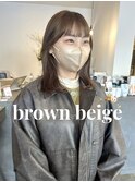 トーンアップブラウンベージュカラー重めカット