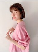 ナチュラルな丸みボブ×ミルクチョコレート/アースカラー