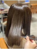 髪質改善酸熱トリートメント×透明感オリーブベージュ