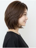 髪質改善カラー、レイヤー、ボブ、グレージュ、ベージュ