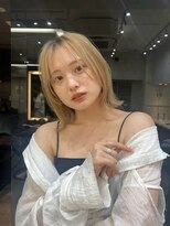 ロンドロゼ 池袋(Lond rose) イメチェン外ハネボブワイドバングホワイトブロンド美髪韓国