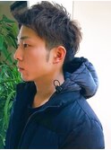アップバング ツーブロック ニュアンスパーマ
