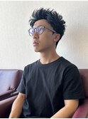 セミショートアップバング