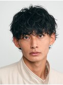 難波ツイストパーマメンズスパイラルパーマフェザーショート色気