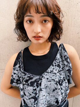 レジュアル(RESSUAL) ミディアムヘア暗めカラーグランマッシュパーマ