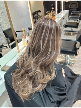 ブレンド 渋谷(BLend) ホワイトグレージュミニウルフデジタルパーマチェリーブラウン