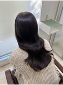  大人ガーリーダークアッシュ似合わせカットミディアムレイヤー