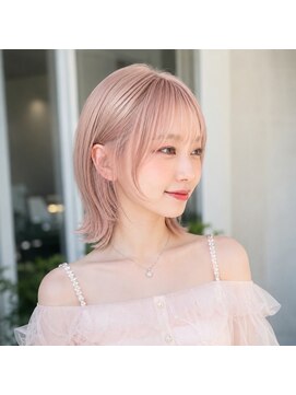 ルージュバイグルーブ(rouge.by.groove) ブリーチで叶う♪透明感ピンクベージュボブ