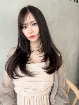 オモチャ(OMOCHA) 韓国レイヤーカット/顔周りレイヤー黒髪ロング