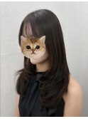 大人気◆ミディアムレイヤー　透明感カラー　ダークグレージュ