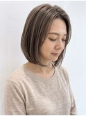 大人ナチュラルな柔らかミディアムボブ/髪質改善p大宮