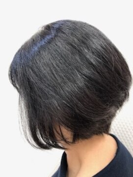 クオリス 上福岡店(QUALIS) 小顔前下がり/ツヤ髪/ショートグラボブ/40代50代/白髪染め/黒髪