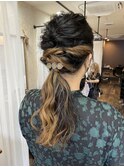 結婚式ヘアセット/ローポニー/インナーカラー