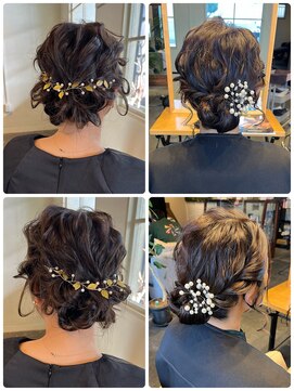 ムード マグ レーベル 南松本(MOOD Mag Label) ヘアセットヘアアレンジシニヨン二次会パーティー大人美人