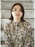切りっぱなしボブ×ナチュラルブラウン