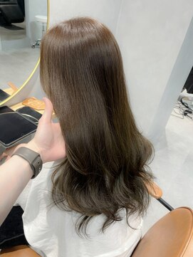 髪質再整カラー/オリーブベージュ/艶感