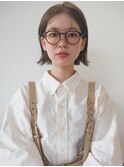 ミニボブ　シースルーバング　韓国ヘア