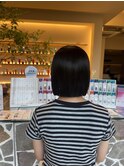 切りっぱなし黒髪ボブ髪質改善トリートメントストレートヘア