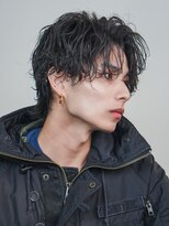 オーシャントーキョー(OCEAN TOKYO)&nbsp;【大人の色気】ミディアムヘア黒髪パーマ波巻きセンターパート