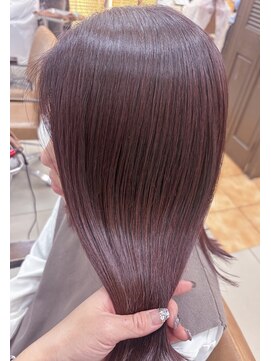 ・暖色ピンクブラウン×髪質改善