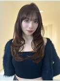 レイヤーカット/渋谷/透明感カラー/ブリーチなし/髪質改善