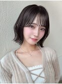 暗髪でもシースルーバングで抜け感◎外ハネボブ【浦和】