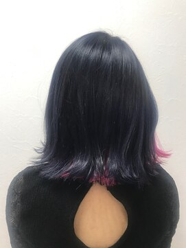 ポッシュ 原宿店(HAIR＆MAKE POSH) ブルー×ピンク