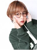 大人可愛い小顔秋カラーマッシュショート  A1