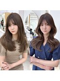 レイヤーカット ワンカールくびれヘア韓国ヘア似合わせ顔周り#