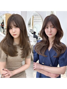 アフロートリノ(AFLOAT Leino) レイヤーカット ワンカールくびれヘア韓国ヘア似合わせ顔周り#