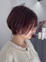 プレジールバイラファブリック(PLAISIR by LA FABRIQUE) 丸みショート×ピンクブラウンカラー【新村/PLASISR/草加】