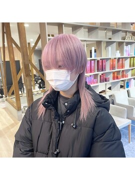 アヴァンス ジェイアール和歌山店(AVANCE.) 派手髪×ハイトーン×ホワイトピンク×ウルフカット