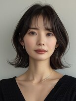 ネックス 表参道本店(nex)&nbsp;デザインカラーレイヤーカットウェットヘアオリーブベージュ白髪