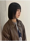 【YOKE】黒髪ボブ切りっぱなしボブ顔周りカット10代20代