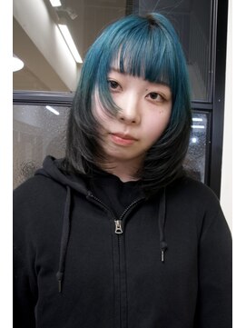 ラック 表参道(LUCK) デザインカラー/ルーツカラー/クロムグリーン/ケアブリーチ/20代