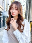 シースルーバング　ロングレイヤー　韓国風