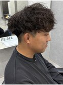 メンズマッシュスペインカールパーマスパイラルパーマ刈り上げ