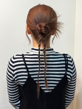 ヘアセット オレンジブラウン カチモリヘア ヘアアレンジ 20代