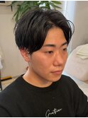 短め×センターパート