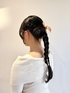 ペスカケイクリエイティブ(PESCA K-CREATIVE) ナチュラルリボン編みおろしアレンジ