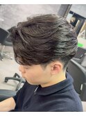 大分ニュアンスパーマセンターパートフェザーパーマ毛流れパーマ