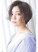 ハンサムショートボブ/ミントブラウン/くせ毛活かし